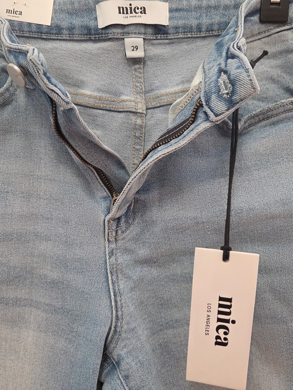 Womens Light Blue Distressed Straight Crop Jeans - Picture 6 of 9